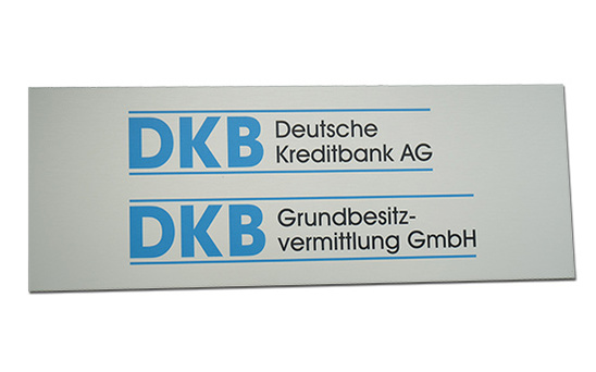 Firmenschild Aluminium eloxiert