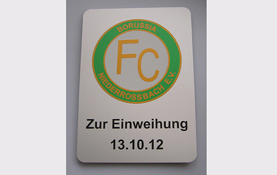 Alu Schild mit UV Digitaldruck