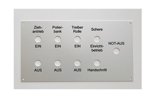 Frontplatte Alu silber matt mit Gravur