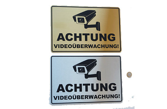 Hinweisschild Edelstahl mit Laserbeschriftung
