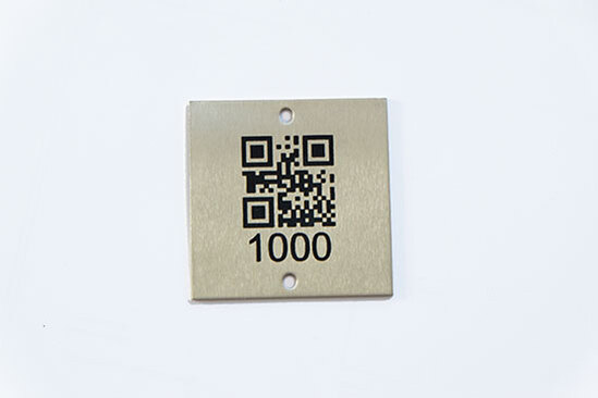 Edelstahl QR-Code Schild