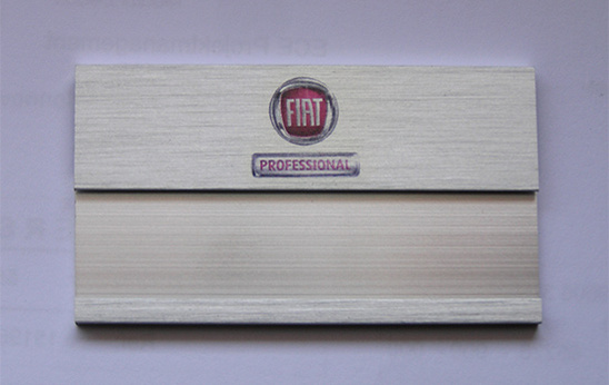 Namensschild Aluprofil 35 ind Alu edelstahloptik gebürstet