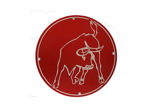 Aluminium Ronde rot matt eloxiert mit Gravur silber