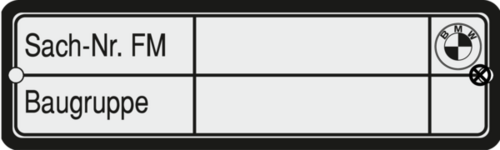 Typenschild BMW 80x24x1,5mm R3 2 Bohrungen