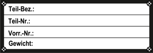 Typenschild VW 105x37x1,0mm, Ecken spitz