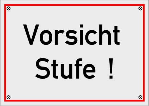 Vorsicht Stufe 175x125x1mm