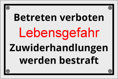 Betreten verboten 150x100x1mm