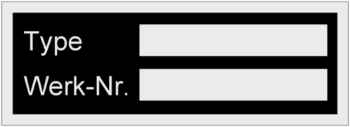 Type/Werk-Nr. 55x20x1mm selbstklebend