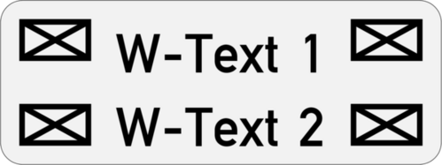 Schild Edelstahl V2A, 40x15x1 mm, 2-zeilig, Aussparungen 6x3 mm