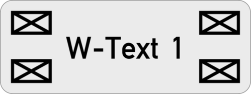 Gravurschild 40x15x1,0mm Alu silber matt 4 Aussparungen 6x3 mm