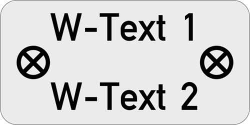Gravurschild - Anlagenschild 30x15x1,5mm, Ecken R2, Alu silber matt , 2-zeilig