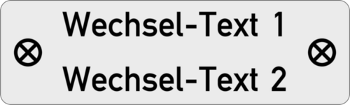 Gravurschild 50x15x1,5 mm, Ecken R1,5, Alu silber, 2-zeilig