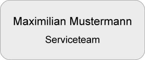 Namensschild Gravouni Alu silber 72x30mm 2-zeilig