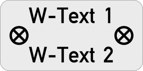 Gravurschild - Anlagenschild 30x15x1,5mm, Ecken R2, Kunststoff silbermetallic , 2-zeilig