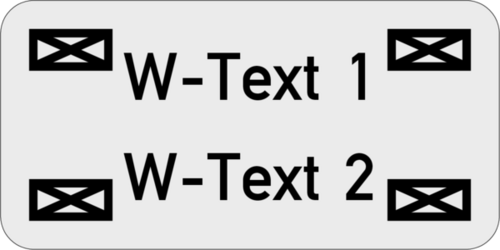 Gravurschild - Kabelschild 30x15x1,0mm, Ecken R2, Alu silber matt , 2-zeilig