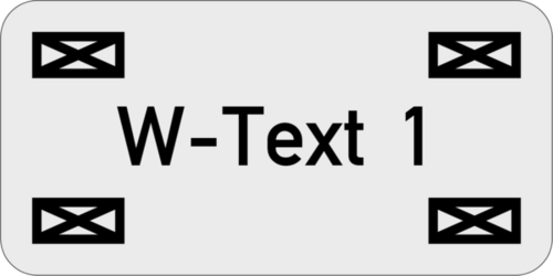 Gravurschild - Kabelschild 30x15x1,0mm, Ecken R2, Alu silber matt , 1-zeilig