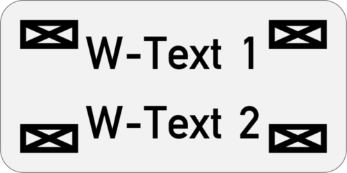 Kabelschild - Anlagenschild 30x15x1,5mm, Ecken R2, Edelstahl V4A geschliffen 1.4571 , 2-zeilig