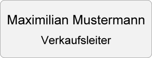 Namensschild Gravouni Edelstahl  65x25x1 mm 2-zeilig