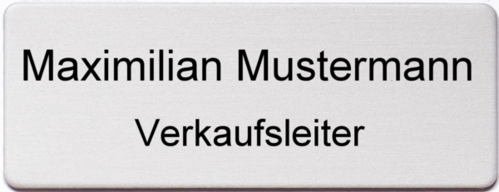 Namensschild Gravouni Alu silber matt  65x25x1 mm 2-zeilig