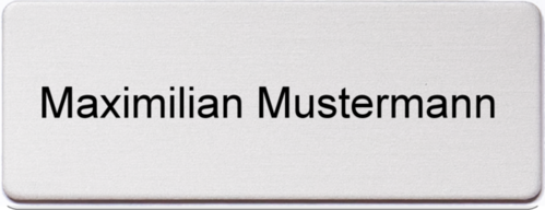 Namensschild Gravouni Alu silber matt  65x25x1 mm 1-zeilig