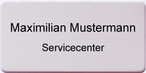 Namensschild Gravouni Alu silber 60x30x1 mm