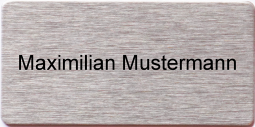 Namensschild Gravouni Alu edelstahloptik 60x30x1 mm