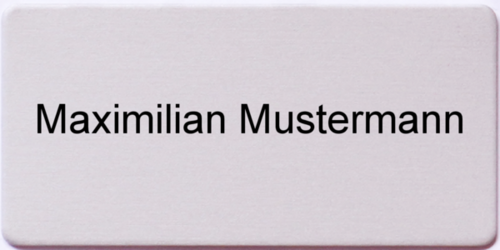 Namensschild Gravouni Alu silber 60x30x1 mm