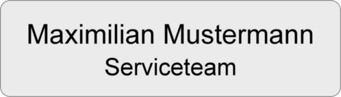 Namensschild Gravouni Alu  silber 70x20x1 mm 2-zeilig