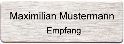 Namensschild Gravouni Alu  edelstahloptik gebürstet 70x25x1 mm 2-zeilig