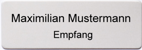 Namensschild Gravouni Alu  silber matt 70x25x1 mm 2-zeilig