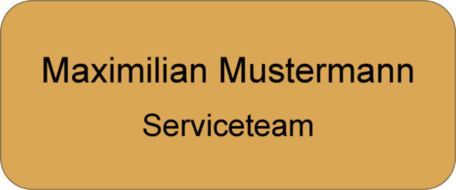 Namensschild Gravouni Alu gold 72x30mm 2-zeilig