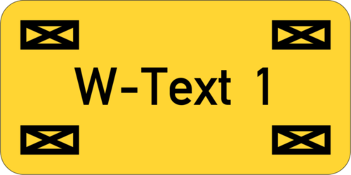 Gravurschild - Kabelschild 30x15x1,5 mm, Ecken R2, Kunststoff gelb , 1-zeilig