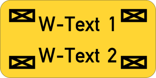 Gravurschild - Kabelschild 30x15x1,5mm, Ecken R2, Kunststoff gelb , 2-zeilig