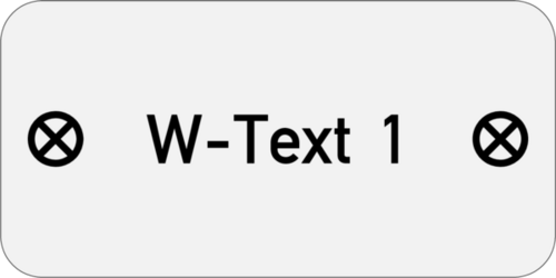 Edelstahlschild 40x20x1,0mm Edelstahl V4A geschliffen , 1-zeilig, gebohrt