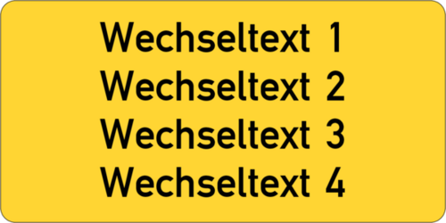 Gravurschild 60x30x1,5 mm, Kunststoff gelb, 4-zeilig, selbstklebend