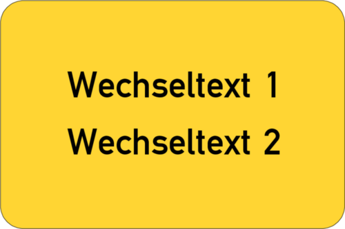 Gravurschild 60x40x1,5 mm, Kunststoff gelb, 2-zeilig, selbstklebend