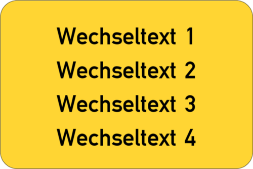 Gravurschild 60x40x1,5 mm, Kunststoff gelb, 4-zeilig, selbstklebend