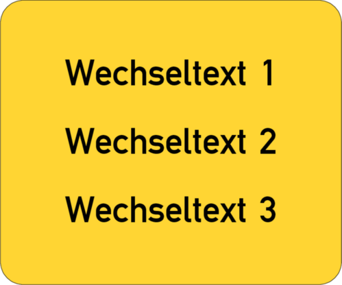 Gravurschild 60x50x1,5mm, Kunststoff gelb, 3-zeilig, selbstklebend