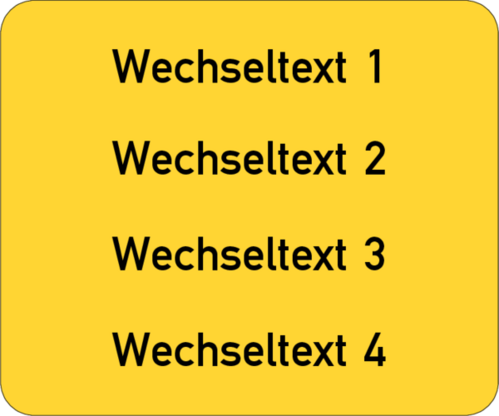 Gravurschild 60x50x1,5mm, Kunststoff gelb, 4-zeilig, selbstklebend