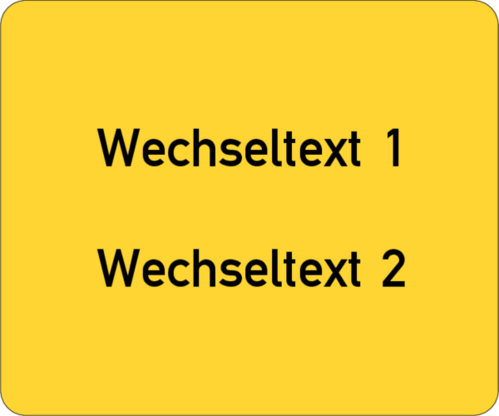 Gravurschild 60x50x1,5mm, Kunststoff gelb, 2-zeilig, selbstklebend