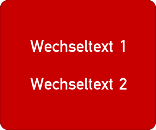 Gravurschild 60x50x1,5mm, Kunststoff rot, 2-zeilig, selbstklebend