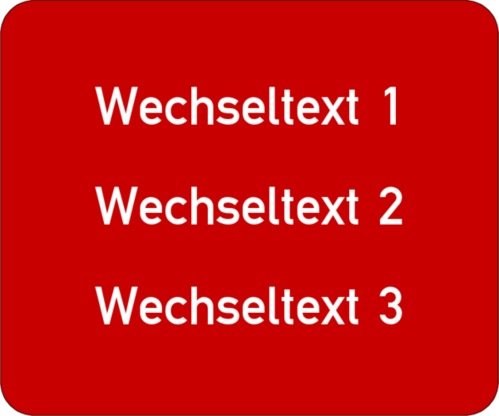 Gravurschild 60x50x1,5mm, Kunststoff rot, 3-zeilig, selbstklebend