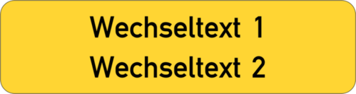 Gravurschild 75x20x1,0mm, Kunststoff gelb, 2-zeilig, selbstklebend