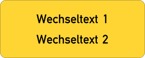 Gravurschild 75x30x1,5mm, Kunststoff gelb, 2-zeilig, selbstklebend