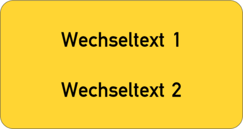 Gravurschild 75x40x1,5mm, Kunststoff gelb, 2-zeilig, selbstklebend