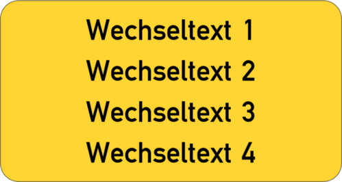 Gravurschild 75x40x1,5mm, Kunststoff gelb, 4-zeilig, selbstklebend