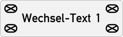 Edelstahlschild 50x15x1,0mm, Ecken R1,5 mm, Edelstahl V4A geschliffen, 1-zeilig