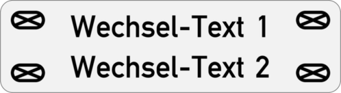 Edelstahlschild  55x15x1,0 mm , Ecken R2 mm, Edelstahl V4A 2-zeilig, Langlöcher