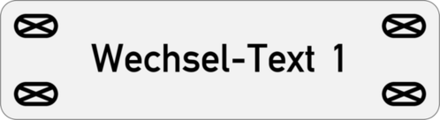 Edelstahlschild 55x15x1,0mm, Ecken R2 mm, Edelstahl V4A geschliffen, 1-zeilig