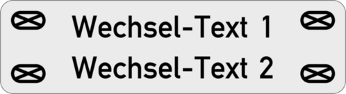 Gravurschild 55x15x1,5 mm ,Ecken R2 mm, Alu silber, 2-zeilig, Langlöcher